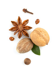 herbs and spices  on white