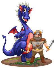 Dragon and viking