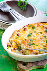 Cabbage and bacon gratin