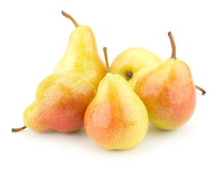 Juicy fresh pears isolated on white background