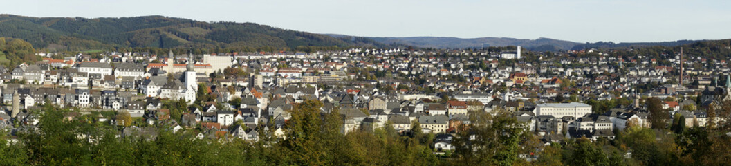 Fototapeta na wymiar Panorama von Arnsberg im Sauerland, NRW, Deutschland
