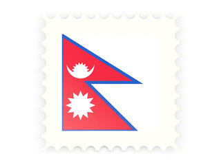 Obraz premium Postage stamp icon of nepal