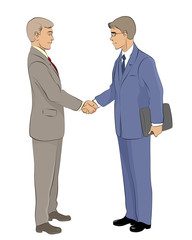 Fototapeta premium Two businessmen handshake