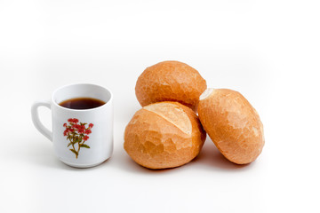 hard roll and coffee