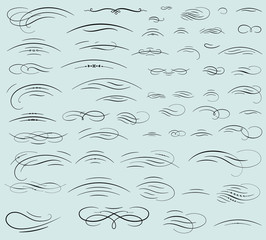 Set of calligraphic swashes and flourishes