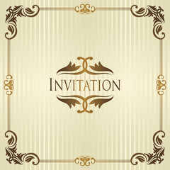 Vintage invitation. Striped background