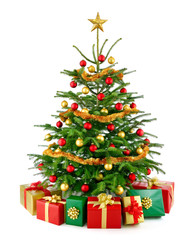 Perfekter Weihnachtsbaum mit Geschenken
