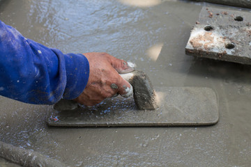 plasterer concrete worker at construction plant