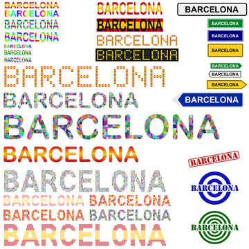 Barcelona text design set - Spanish version