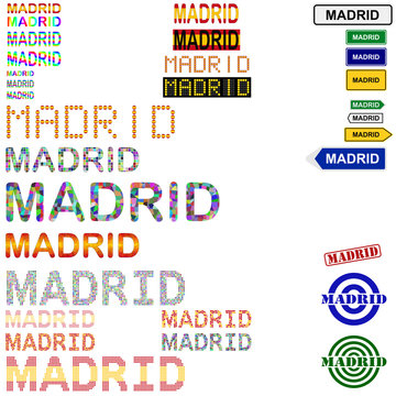 Madrid text design set