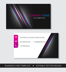 Business card template, visiting card set 