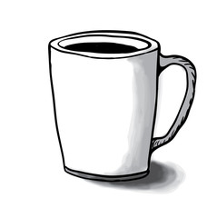 Cup sketch, vector illustration