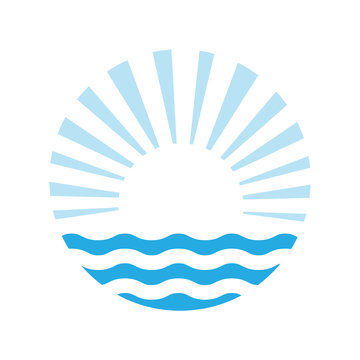 sun and the sea. Vector logo illustration