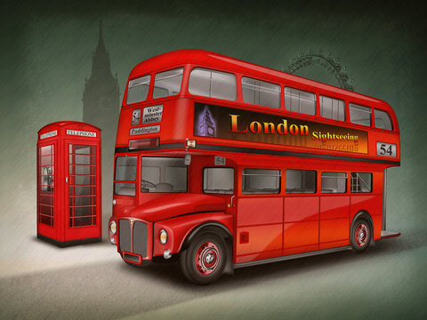 London Doppelstockbus, Telefonzelle Big Ben