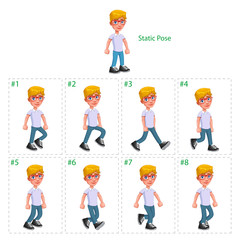 Animation of boy walking.