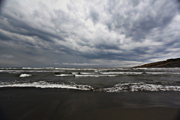 texture of a storm at sea gray waves
