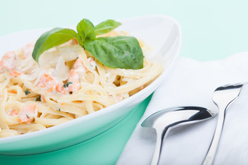 Pasta with salmon