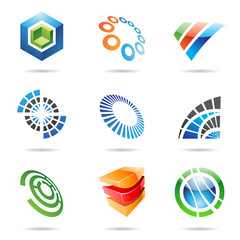 Various colorful abstract icons, Set 7