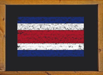 Costa Rica flag on a blackboard