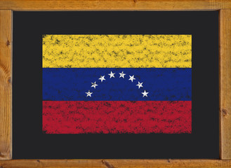 Venezuela flag on a blackboard
