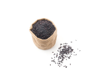 black sticky gaba rice isolated on white background