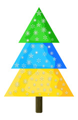 Snowflakes Colorful Christmas Tree