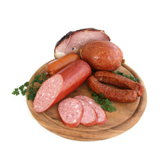 Wurst auf dem Holzteller