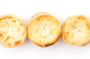 egg tart isolated on white background