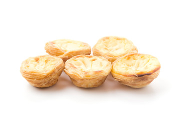 egg tart isolated on white background