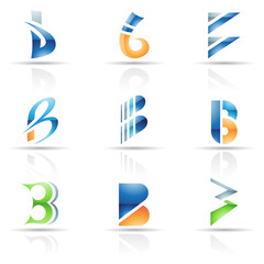 Abstract icons for letter B