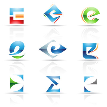 Glossy Icons for letter E