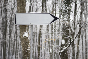 Empty sign in the forrest