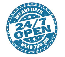 24/7 open stamp