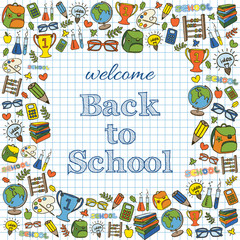 Welcome back to school colored card
