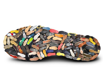 Sole is composed of little soles shoes