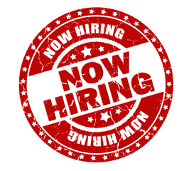 now hiring stamp