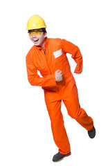 Industrial worker isolated on the white background