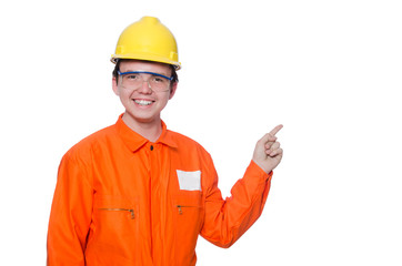 Industrial worker isolated on the white background