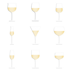 wine glasses white background