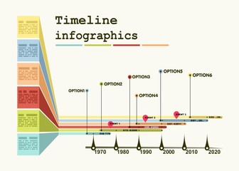 Timeline Infographic with diagrams and graphics - obrazy, fototapety, plakaty