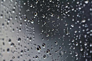 rain drops on glass texture gray