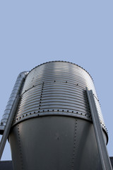 large stainless steel grain silo