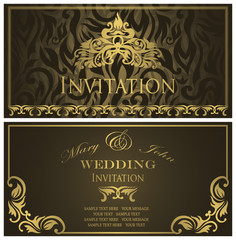 Template of wedding invitation. Elegant floral design