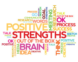 Vector concept Colorful Strengths text word cloud