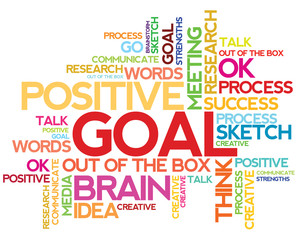 Goals in project and management concept in word tag cloud