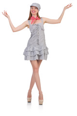 Naklejka premium Young woman in fashion concept