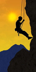 ag3 AlpinistGraphic - climber 1 in the alps - sunset - g2383