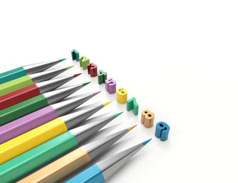 Numbers infographic element with pencil