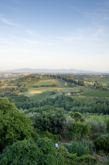 Fototapeta na wymiar paysage toscane san gimignano