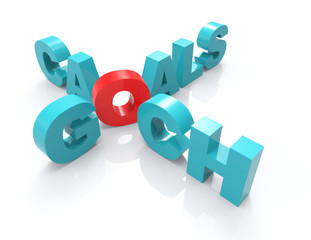 Coach and Goals 3d word